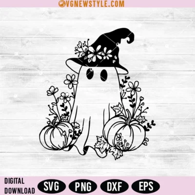 Cute Flower Ghost Svg