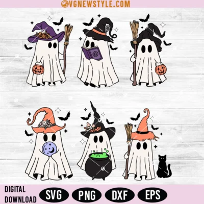 Сute ghost witch Svg Bundle