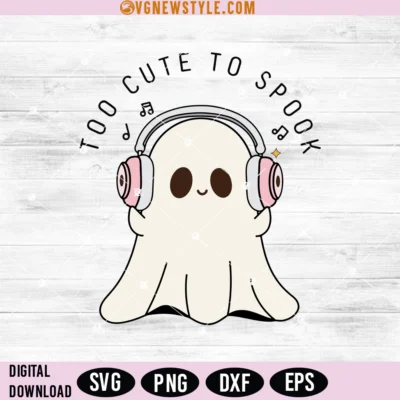 Ghost with Headphones Svg