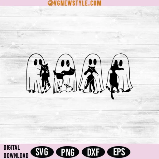 Ghosts with Cat Svg Png