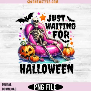 Skeleton Just Waiting for Halloween PNG