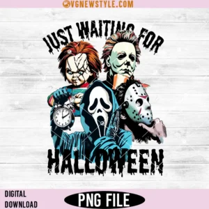 Just waiting for Halloween Png design, Funny halloween png, Digital Downloads