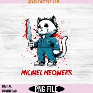 Michael Meowers Png, Horror Halloween Cat Png, Digital Downloads