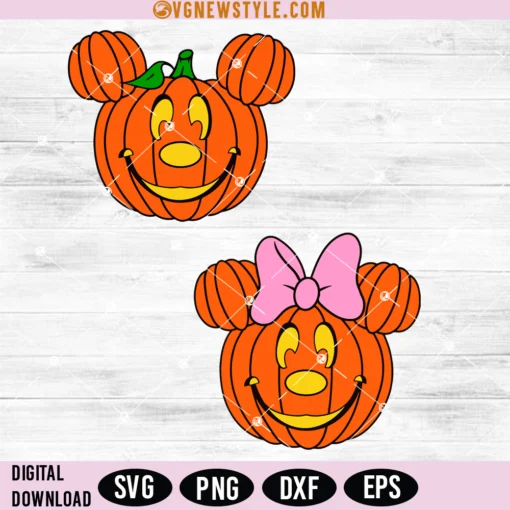 Minnie and Mickey Pumpkin Bundle Svg