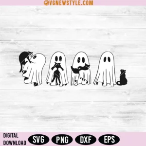 Ghost Cats Designs for Cricut, Ghost Svg, Png, Dxf, Digital Downloads