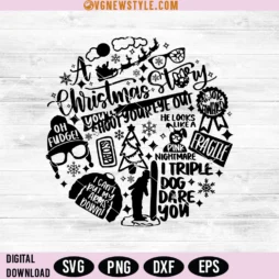 Christmas Story Theme Collage Svg