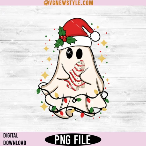 Cute Christmas Ghost Tree Cake Png