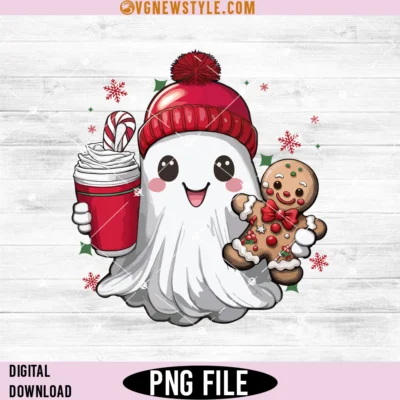 Christmas Ghost Iced Coffee Png