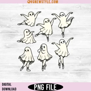 Kute Ballet Ghost Png, Spooky Dance Teacher Png, Instant Download