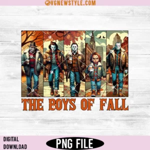 The Boys Of Fall Png Sublimations, Halloween Horror Friends Png, Instant Download