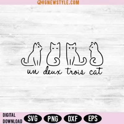 Un Deux Trois Cat Svg