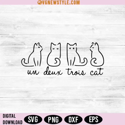 Un Deux Trois Cat Svg