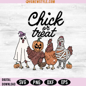 Chick or Treat Svg Png, Ghost Chickens Svg, Dxf, Eps, Instant Download