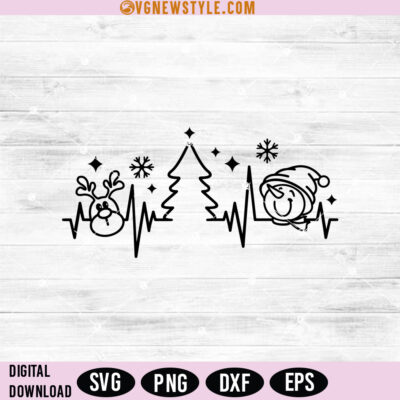 Christmas Heartbeat SVG