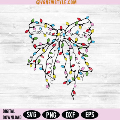 Christmas Light Bow Svg