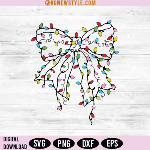 Christmas Light Bow Svg