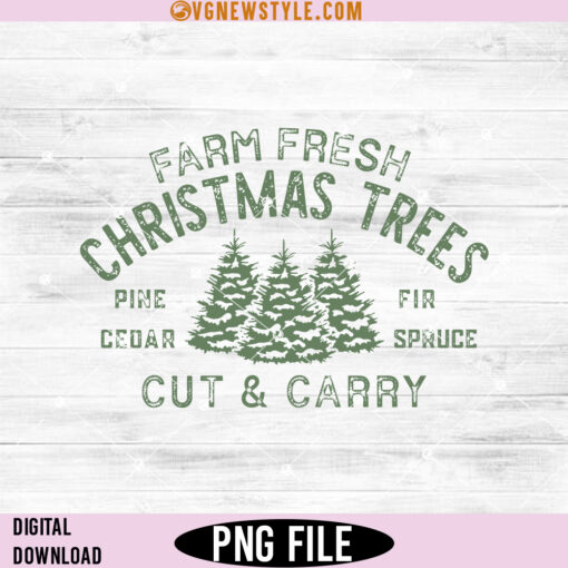 Farm Fresh Christmas Trees Png Designs