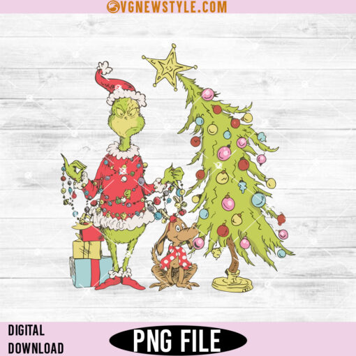 Grinch Christmas Tree Crewneck Png