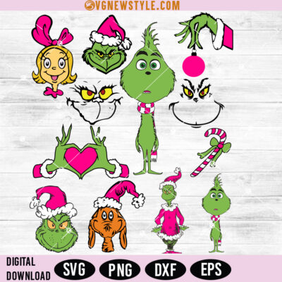 Pink grinch Svg Bundle