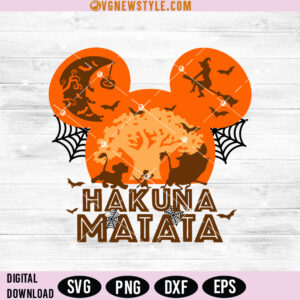Hakuna Matata Halloween Svg, Png, Disney Lion King Cute Design