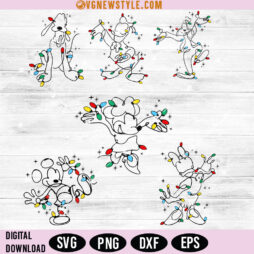 Mickey Mouse Christmas Lights SVG