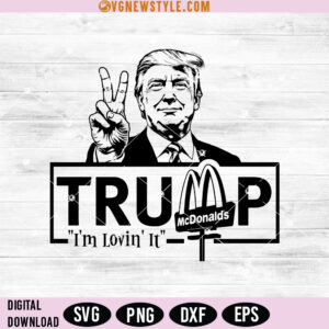Trump Fast Food Worker SVG, Png, Dxf, Eps, Instant Download