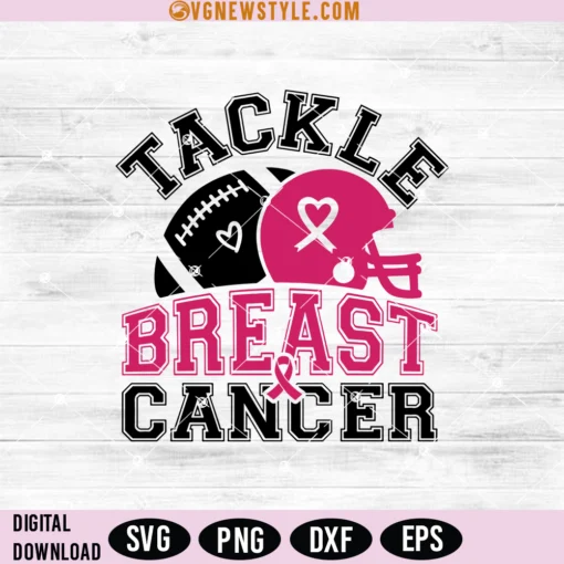 Tackle Breast Cancer Football Svg