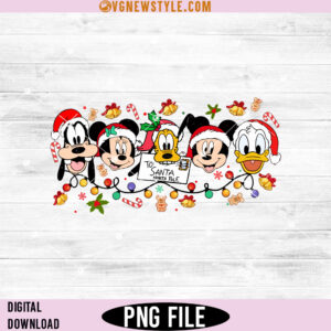 Vintage Mickey And Friends Christmas Png, Retro Disney Holiday Design