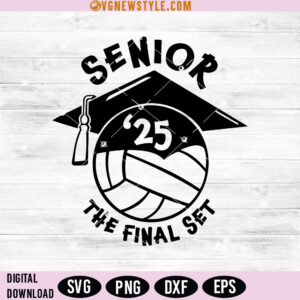 Volleyball Senior 2025 Svg, Png, Dxf, Eps, Instant Download