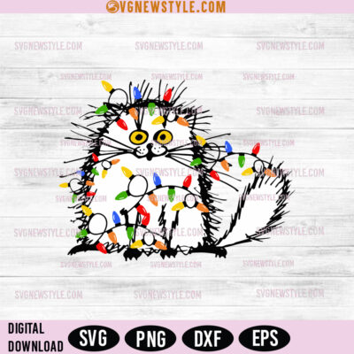 Christmas Funny Cat Svg