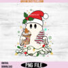 Cute Christmas Ghost Coffee and Tree Cake PNG