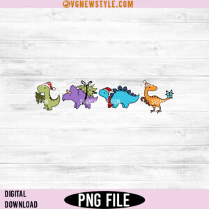 Dinosaurs Christmas Png, Christmas Decor, Instant Download