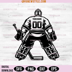 Goalie Player Svg File, Ice Hockey Clipart - Personalized Hockey Name