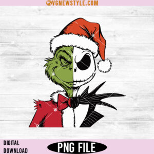 Grinch And Jack Skellington Png, Holiday Mashup Digital Download for Cricut & Crafts