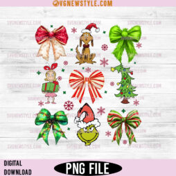 Grinchmas Coquette Bow Png files