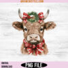 Highland Cow Christmas Png designs