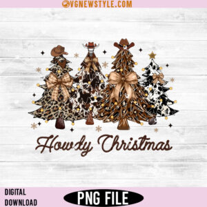 Howdy Christmas Png, Coquette Christmas Png Design, Instant Download