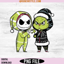 Jack Skellington and Grinch Christmas Cartoon Svg