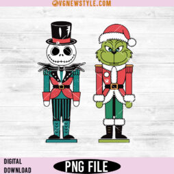 Jack Skellington and Grinch Nutcracker Christmas Png