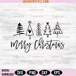 Merry Christmas Trees Svg Png