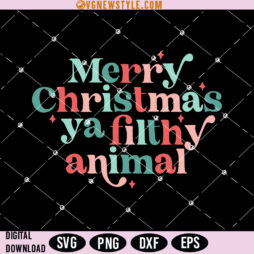 Merry Christmas ya filthy animal Retro SVG