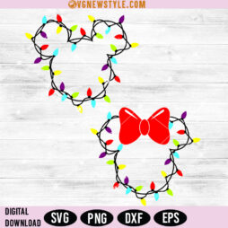 Mickey Christmas Lights Svg Bundle