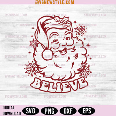 Santa Claus Svg Png, Believe Svg, Christmas Clipart & Graphics 4 Santa Claus Svg Png