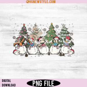 Vintage Mickey and friends Christmas tree Png, Retro Disney Christmas, Instant Download