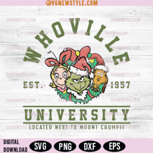 Whoville University Est 1957 Svg, Christmas Movies Svg, A Whimsical Design