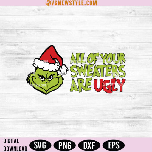 Ugly Sweater Grinch SVG