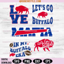 Bundle of Five Buffalo Football SVG