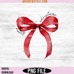 Merry Christmas Coquette Bow Png