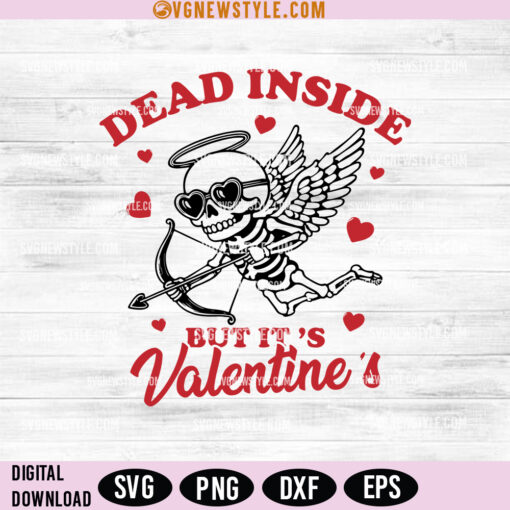 Cupid Skeleton Skull Valentines SVG