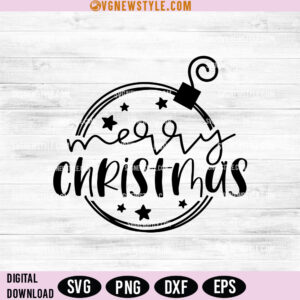 Merry Christmas Ornament Svg